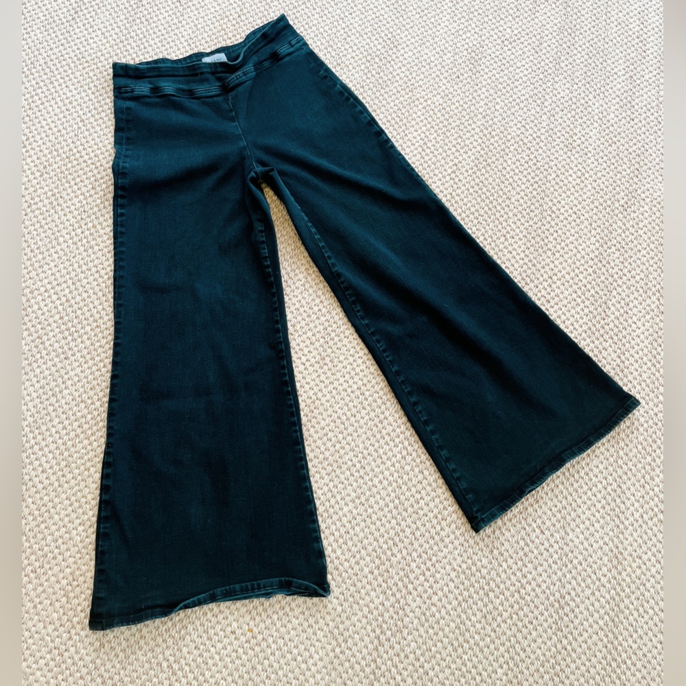 Frame Jet Set High Rise Wide Leg Jeans Sheen Noir - plus size Black Fits 29-34 - Picture 2 of 9